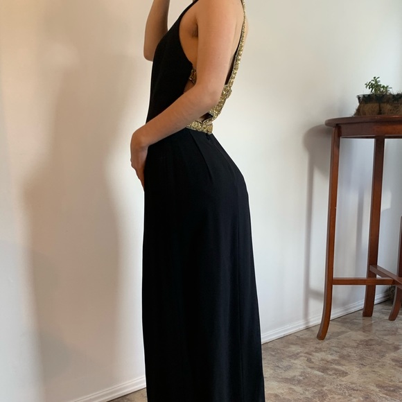 A.J. Bari Vintage Gown with Beaded Straps - Picture 9 of 16